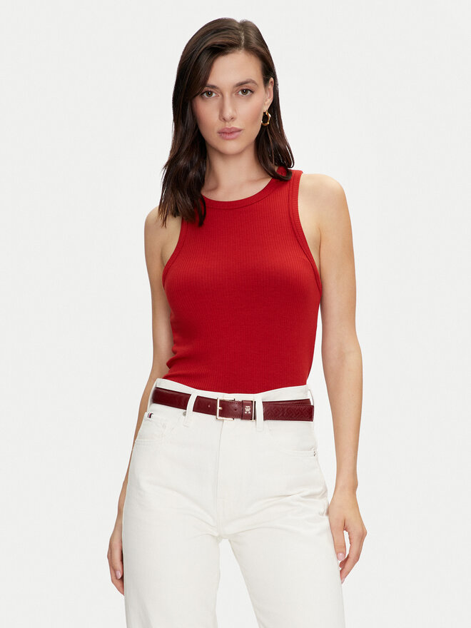 Tommy Hilfiger Tommy Hilfiger Top WW0WW38635 Rot Slim Fit