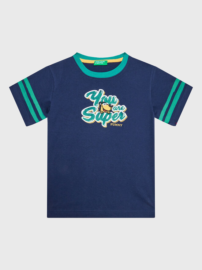United Colors Of Benetton United Colors Of Benetton Camiseta 3096G108K Azul marino Regular Fit