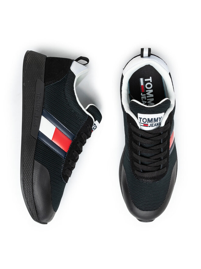 Tommy Jeans Laisvalaikio batai Tommy Jeans Flexi Tommy Jeans Flag Sneaker EM0EM00400 Juoda