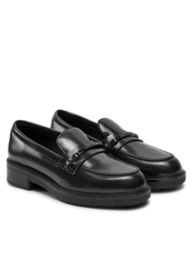 Calvin Klein Slipper Calvin Klein Loafer W/M Bar Saff Lth HW0HW02076 Schwarz