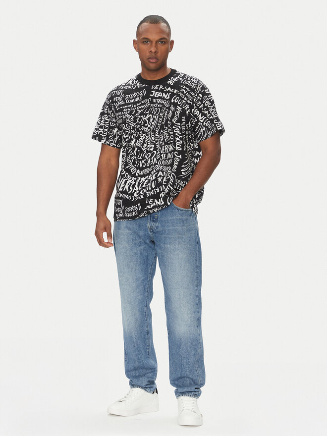 Versace Jeans Couture Versace Jeans Couture Póló 78GAH6R0 Fekete Regular Fit