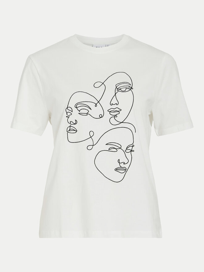 Vila Vila Camiseta Sybil 14097370 Blanco Regular Fit