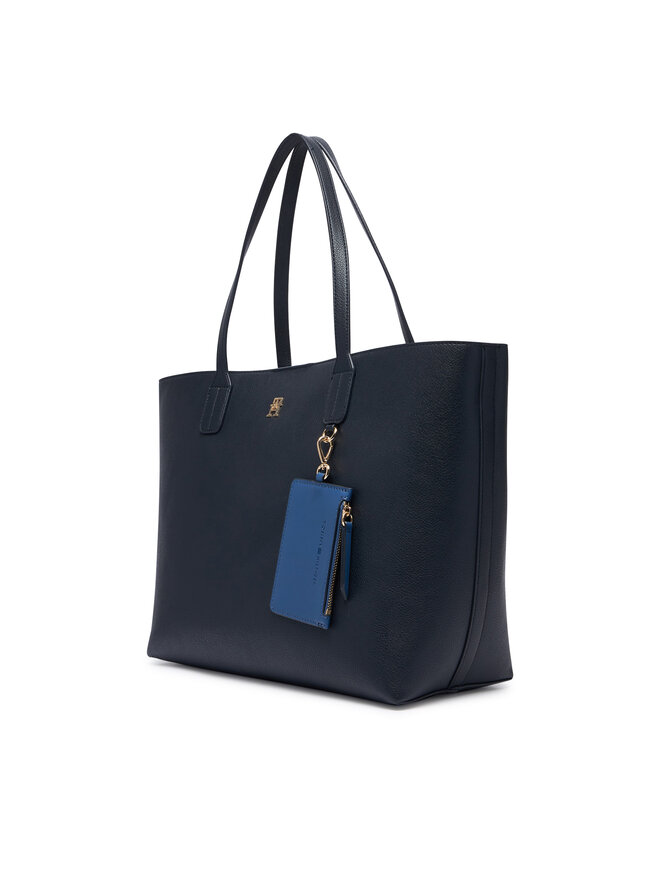 Tommy Hilfiger Handtasche Tommy Hilfiger Th Icon Tote AW0AW18724 Dunkelblau