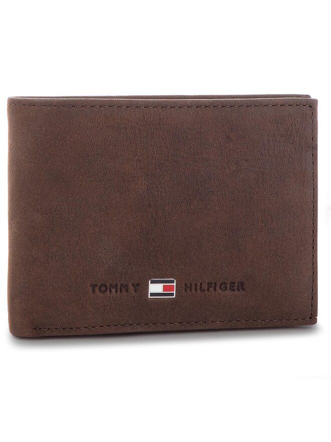Tommy Hilfiger Liels vīriešu maks Tommy Hilfiger Johnson Mini CC Flap AM0AM00662 Brūns