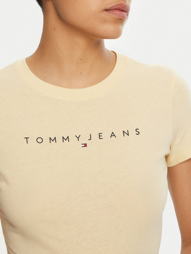 Tommy Jeans Tommy Jeans Camiseta Linear DW0DW18398 Amarillo Slim Fit