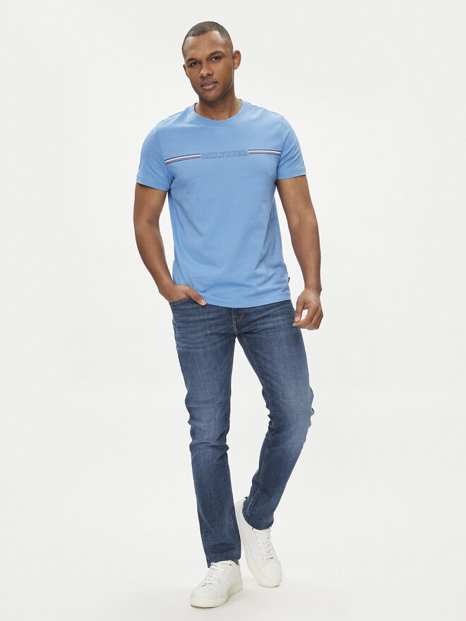 Tommy Hilfiger Tommy Hilfiger Marškinėliai Stripe Chest MW0MW34428 Mėlyna Regular Fit
