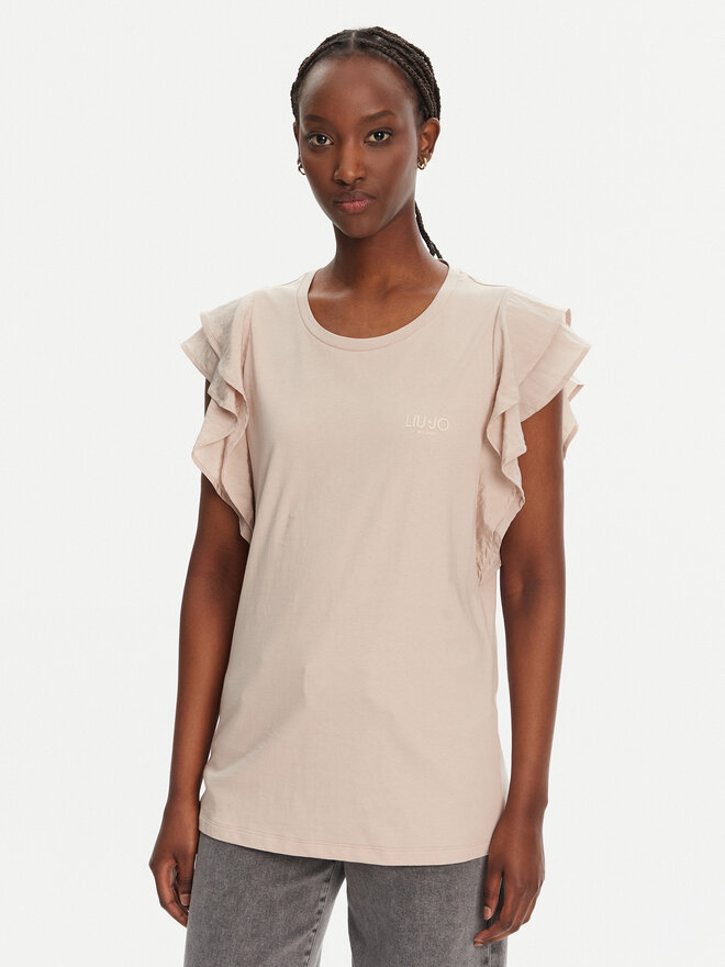 Liu Jo Sport Liu Jo Sport T-shirt TA5178 J5904 Bež Regular Fit