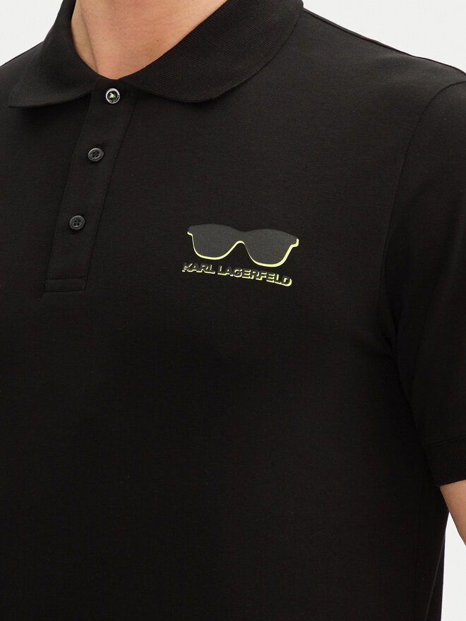 KARL LAGERFELD KARL LAGERFELD Pólóing 745400 552235 Fekete Slim Fit