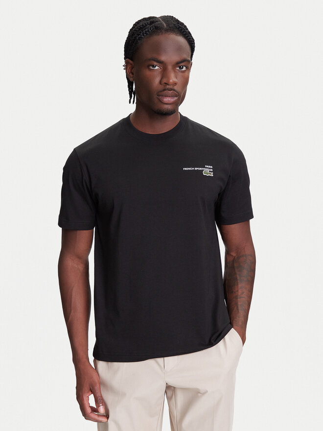 Lacoste Lacoste Marškinėliai TH9880 Juoda Classic Fit