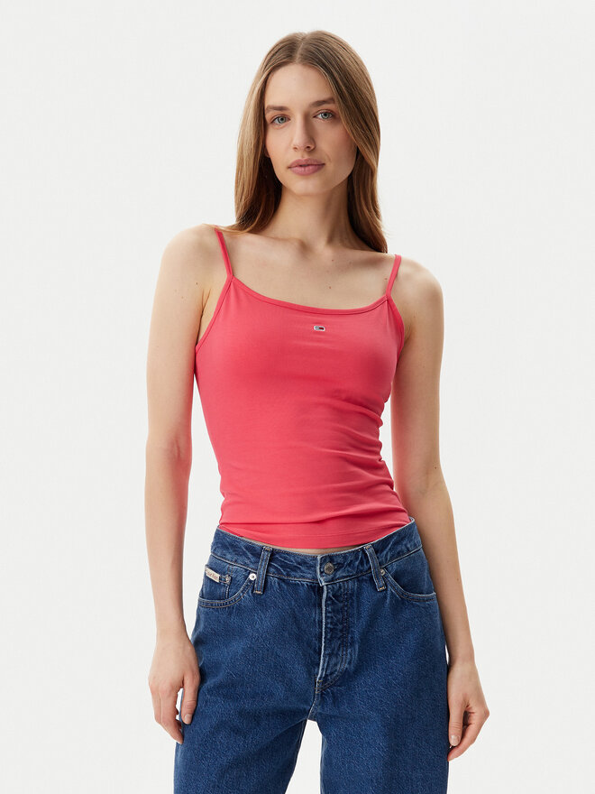 Tommy Jeans Tommy Jeans Felső Essential DW0DW20675 Rózsaszín Slim Fit