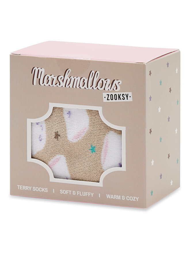 Zooksy Дълги чорапи unisex Zooksy Warm Winter Marshmallows Бежов