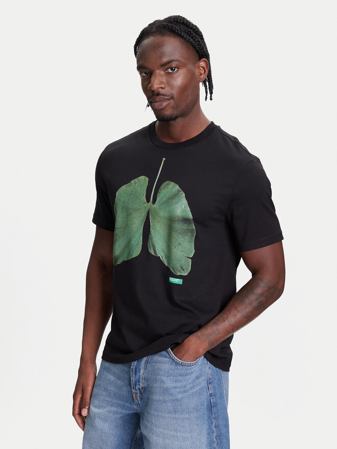 United Colors Of Benetton United Colors Of Benetton T-Shirt 3BL0U10AG Μαύρο Relaxed Fit