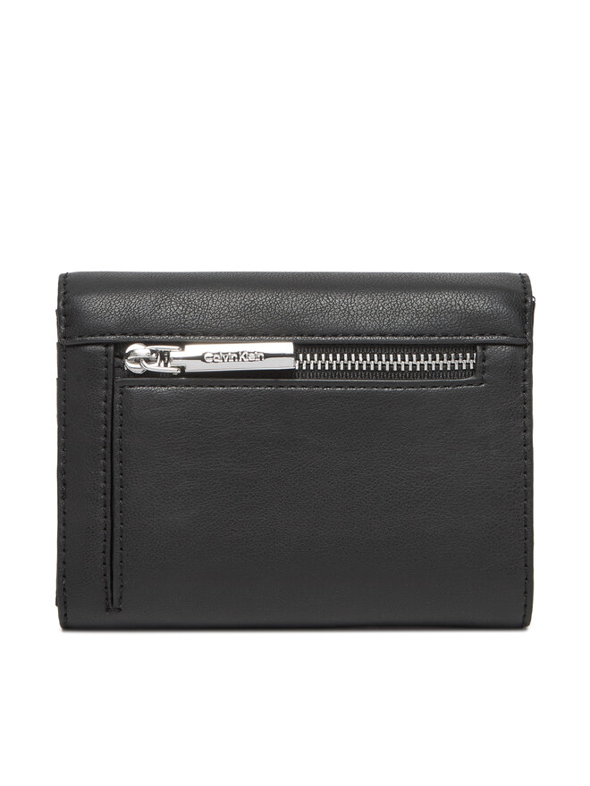 Calvin Klein Mazs sieviešu maks Calvin Klein Ck Re-Lock Medium Trifold LV04F1035G Melns