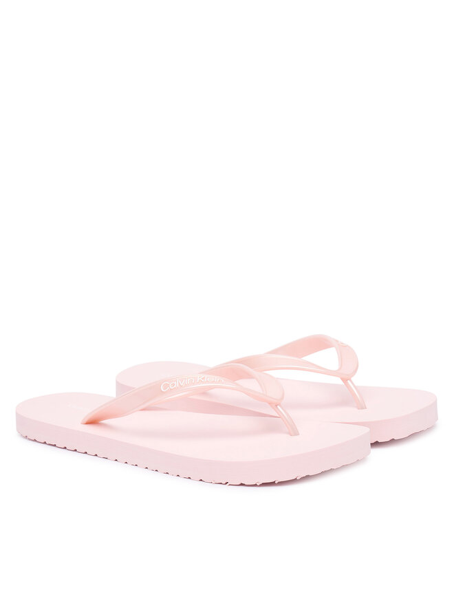 Calvin Klein Zehentrenner Calvin Klein Flip Flop Tpu Metallic HW0HW02956 Hellrosa