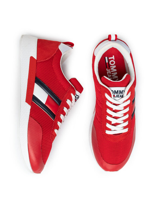 Tommy Jeans Laisvalaikio batai Tommy Jeans Flexi Tommy Jeans Flag Sneaker EM0EM00400 Raudona