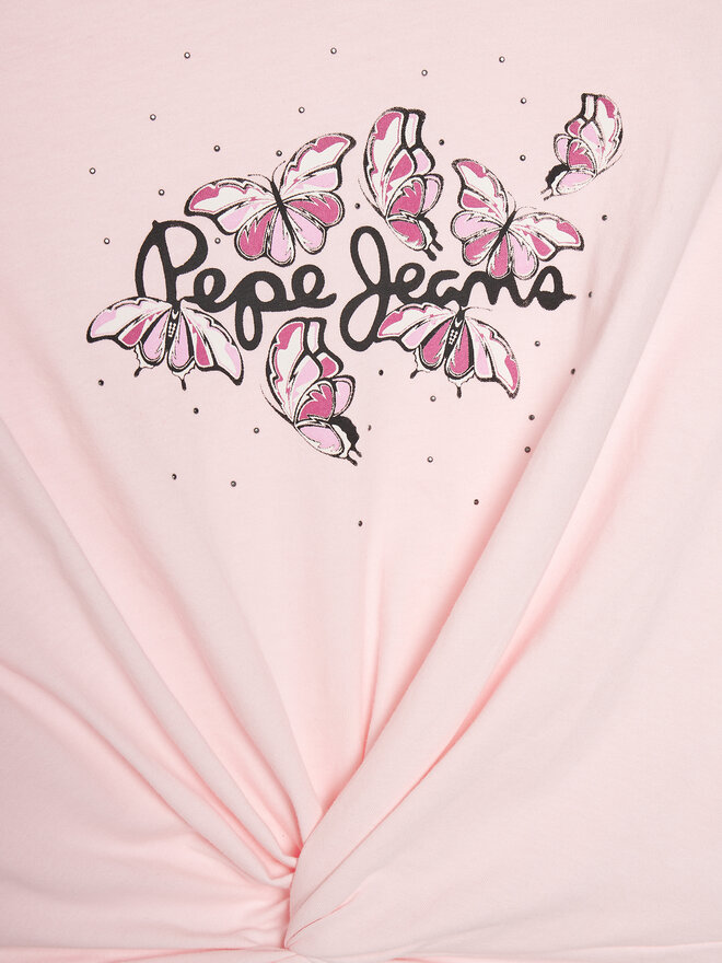 Pepe Jeans Pepe Jeans Marškinėliai Quindara PG503076 Rožinė Regular Fit