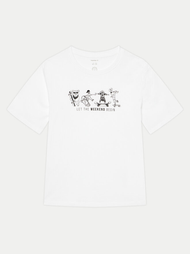 NAME IT NAME IT Marškinėliai Bocalle 13241851 Balta Regular Fit