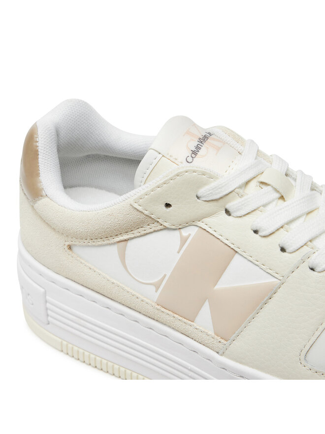 Calvin Klein Jeans Sneakersy Calvin Klein Jeans Bold Platf Low Lace Mix Nbs Mtr YW0YW01482 Bílá