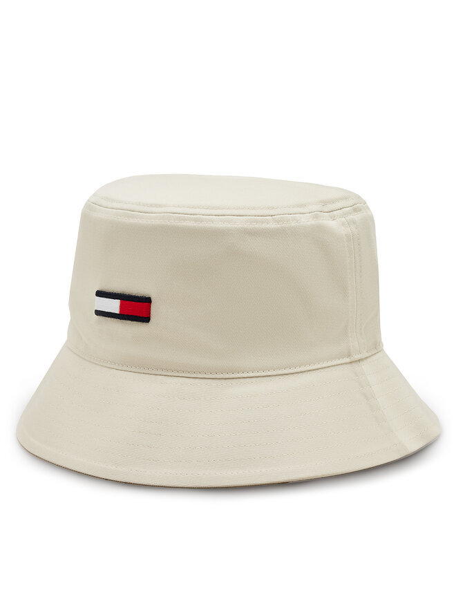 Tommy Jeans Pălărie Tommy Jeans Tjw Elongated Flag Bucket Hat AW0AW16381 Écru