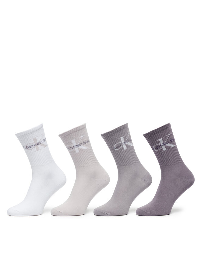 Calvin Klein Sada 4 párů dámských vysokých ponožek Calvin Klein 701229462 Barevná
