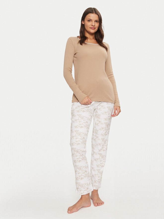Selmark Selmark Pijama P9373 Beis Regular Fit