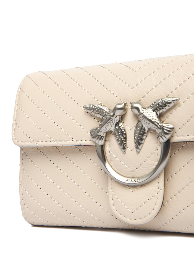 PINKO Handtasche PINKO Love One Wallet Light AI 25-26 PLTT 105344 A2JC Creme