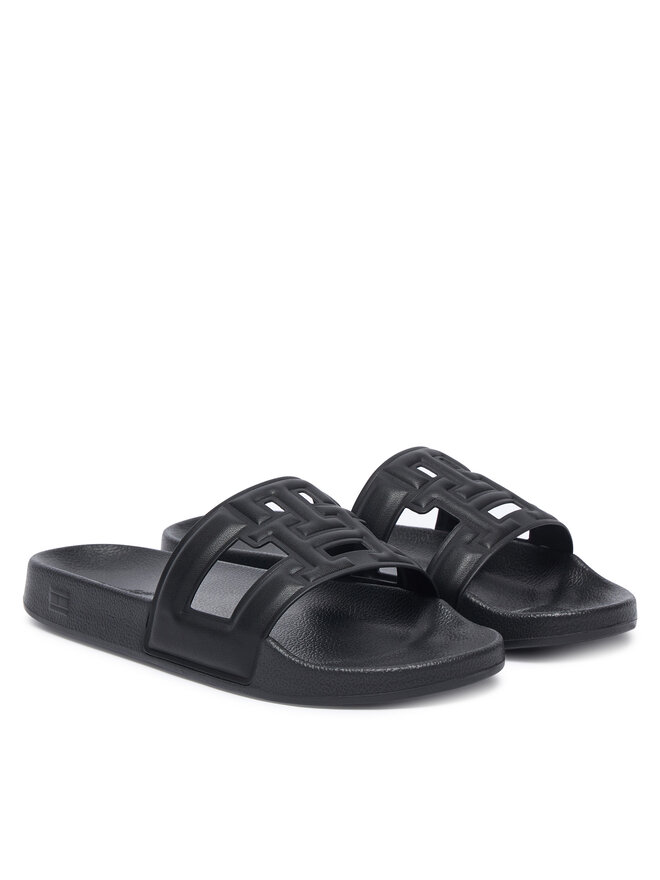 Tommy Hilfiger Pantoletten Tommy Hilfiger Monogram Pool Slide FW0FW09424 Schwarz