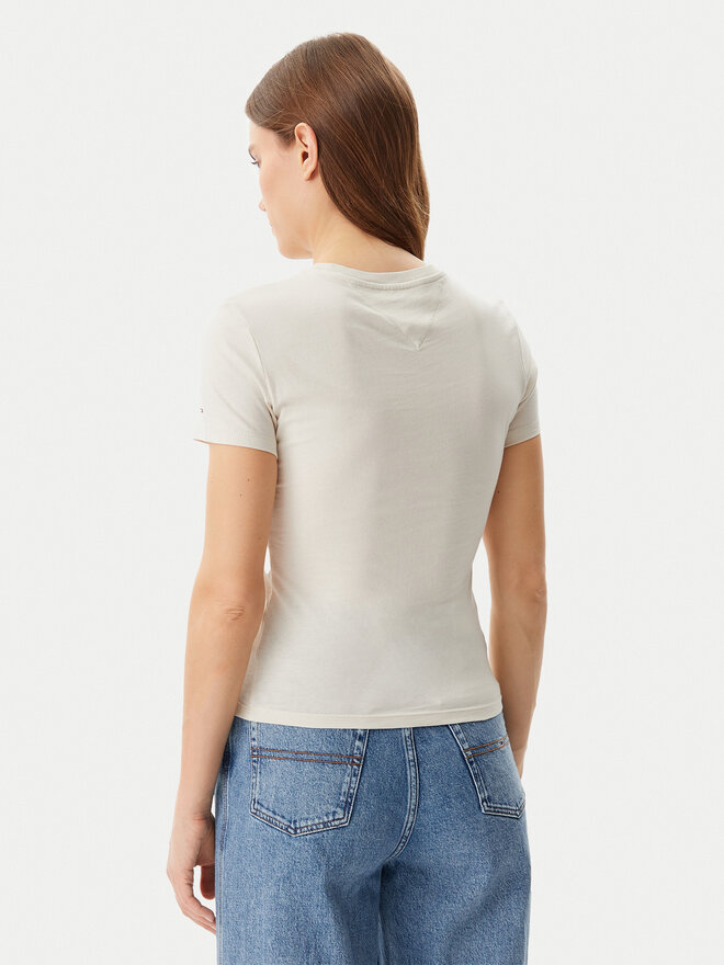 Tommy Jeans Tommy Jeans Póló Essential DW0DW19447 Bézs Slim Fit
