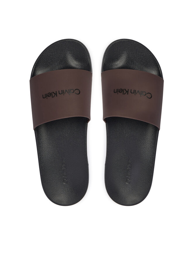 Calvin Klein Pantoletten Calvin Klein Ess Slide Monobrand Cv HM0HM02107 Braun