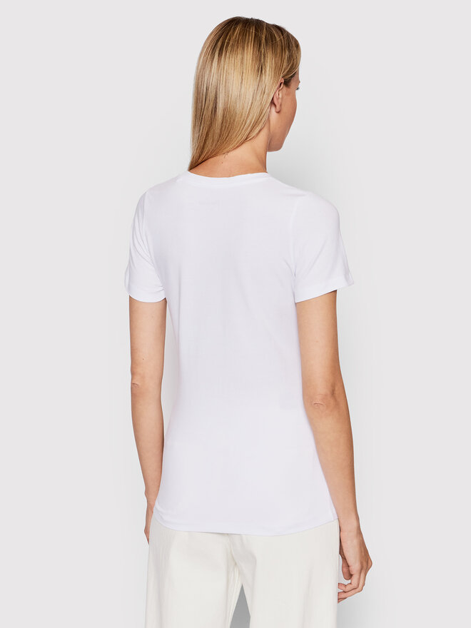 Pepe Jeans Pepe Jeans Marškinėliai New Virgina PL505202 Balta Slim Fit