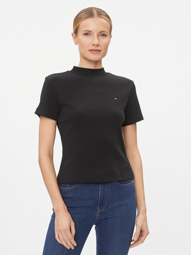 Tommy Hilfiger Tommy Hilfiger Marškinėliai New Cody WW0WW40586 Juoda Slim Fit
