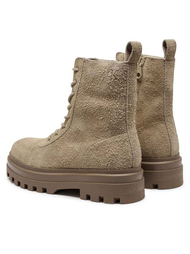 Calvin Klein Jeans Schnürstiefeletten Calvin Klein Jeans Lugged Lace Zip Boot Oxf Hr Su YM0YM01068 Beige