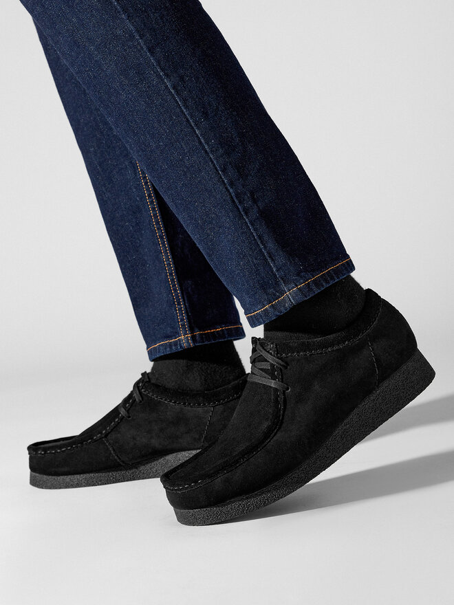Мокасини Clarks Wallabee Evo 261728207 Чорний | evzuttya.com.ua