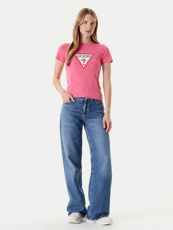 Guess Jeans Guess Jeans T-Shirt W4YI04 J1314 Rosa Slim Fit