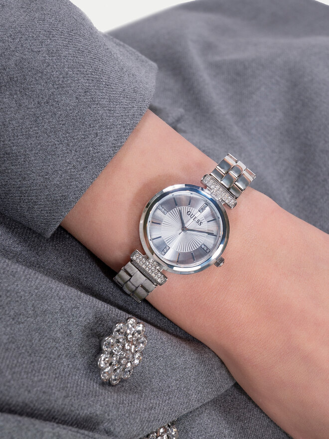 Guess Zegarek Guess GW0762L1 Srebrny