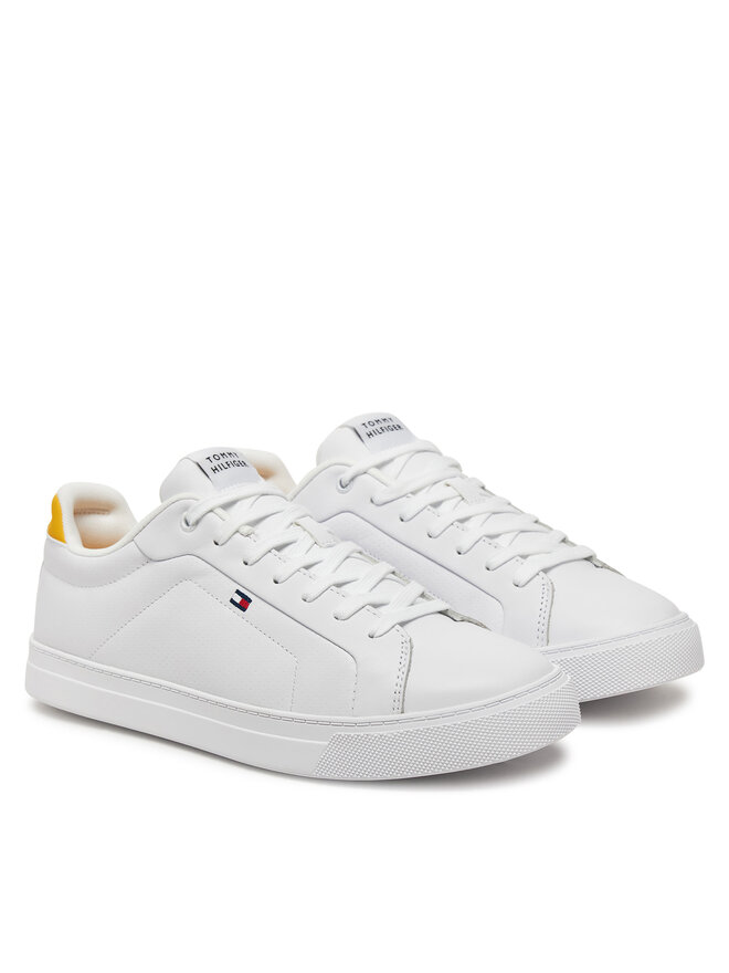Tommy Hilfiger Sneakersy Tommy Hilfiger Icon Court Pinperf Lth FM0FM05483 Biały
