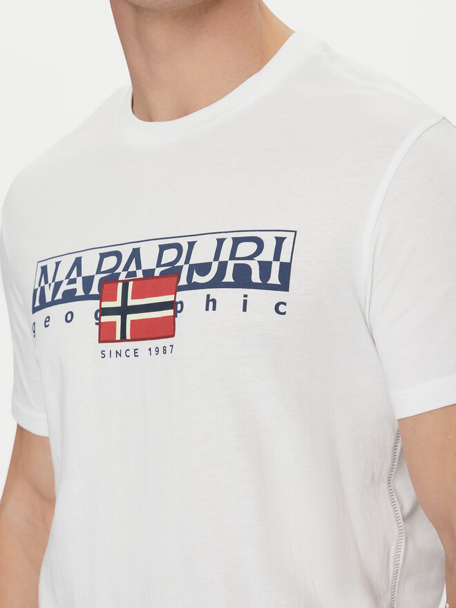 Napapijri Napapijri Marškinėliai S-Aylmer NP0A4HTO Balta Regular Fit
