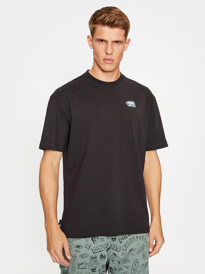 Puma Puma Marškinėliai Downtown Graphic 621269 Juoda Regular Fit