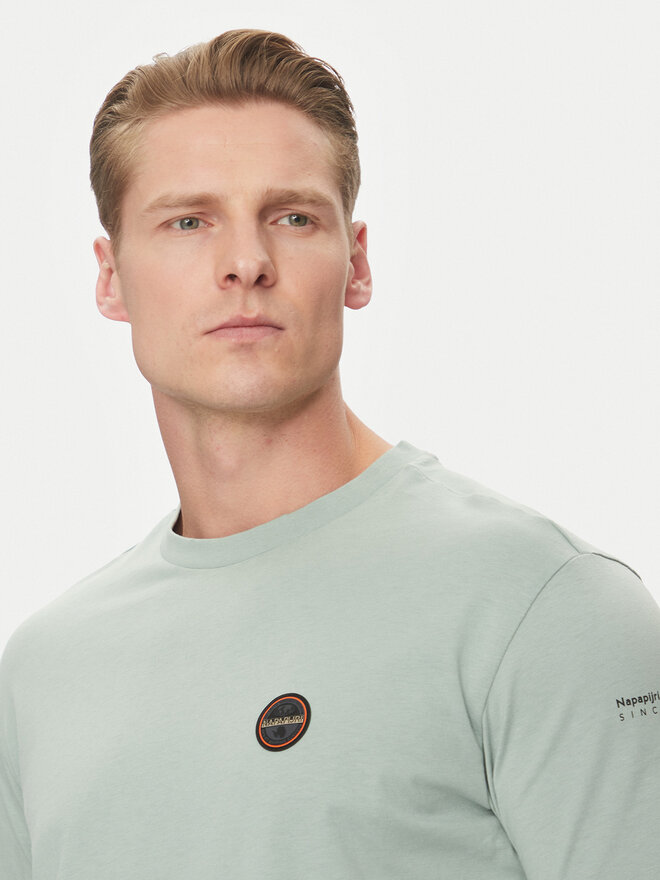 Napapijri Napapijri Marškinėliai S-Badge NP0A4I3N Žalia Regular Fit