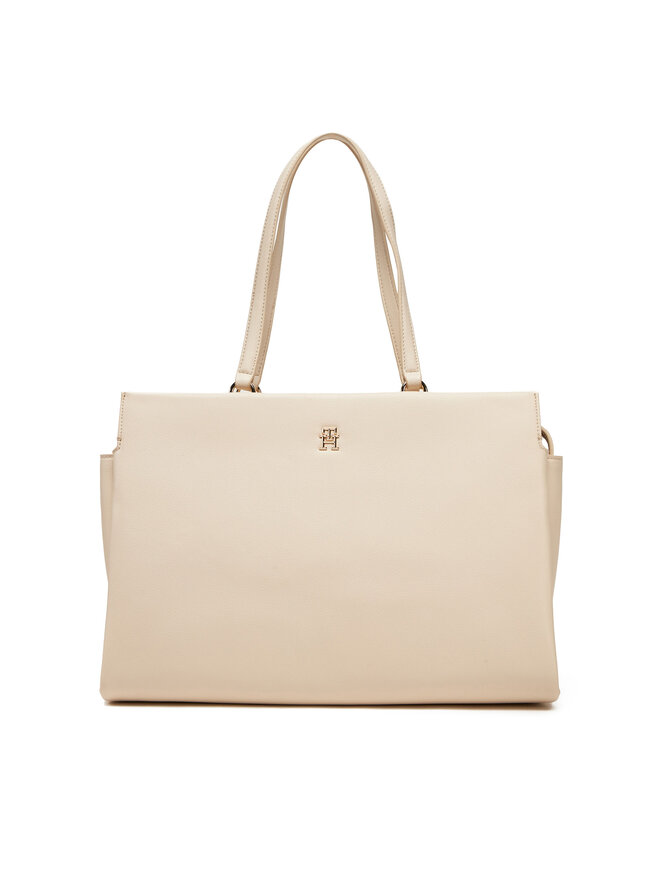 Tommy Hilfiger Ročna torba Tommy Hilfiger Th Legacy Tote AW0AW17197 Écru