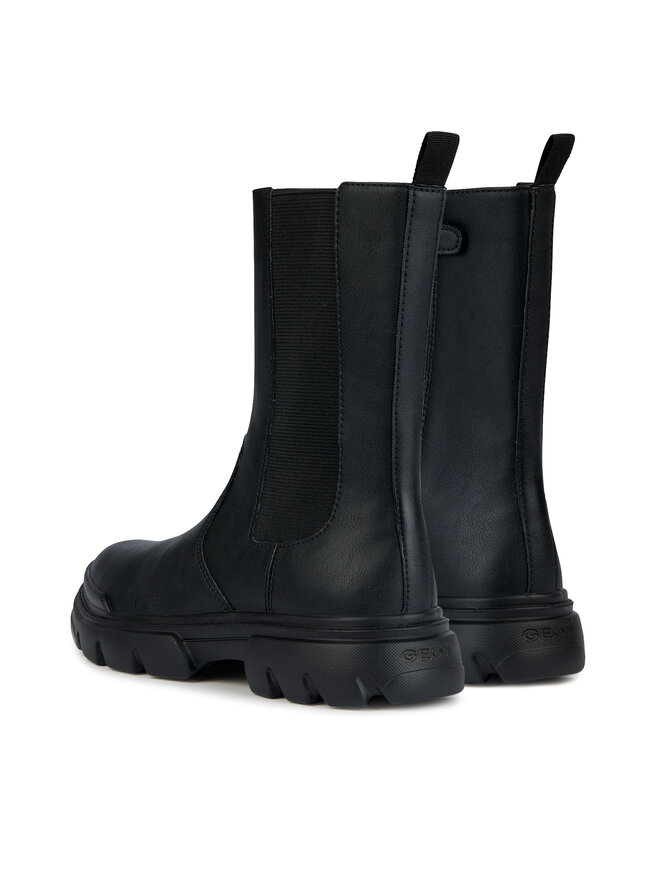 Geox Боти Geox J Junette Girl J36HVE 0BCNH C9999 S Черен