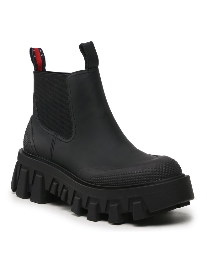 Tommy Jeans Боти тип челси Tommy Jeans Tjw Rubber Rain Boot EN0EN02234 Черен