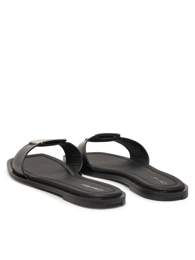 Calvin Klein Šľapky Calvin Klein Flat Slide W/Ck Hw Big - Lth HW0HW02482 Čierna