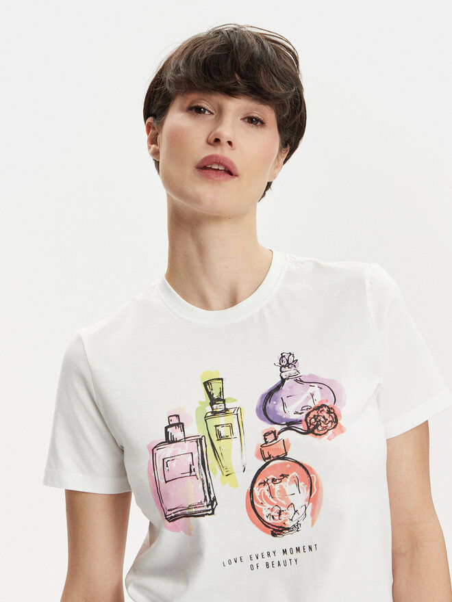 ONLY ONLY Camiseta Pretty 15316596 Blanco Regular Fit