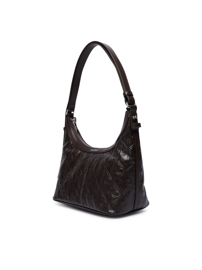 Calvin Klein Handtasche Calvin Klein Emblem Aop Debossed Shoulder Bag LV04F3874G Braun