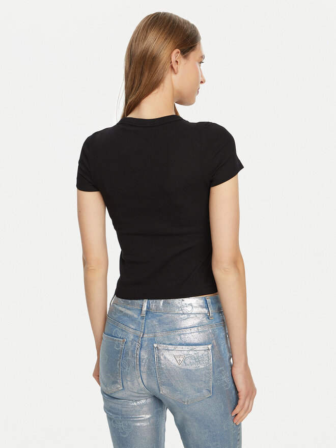 Guess Guess Marškinėliai W5RI68 KA0H1 Juoda Regular Fit