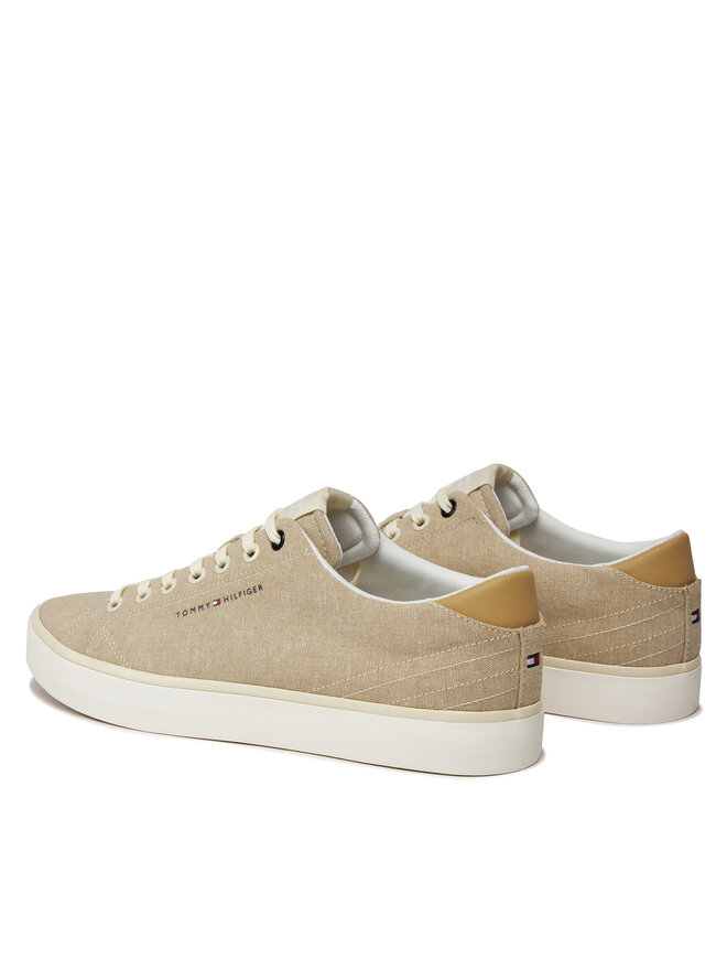Tommy Hilfiger Sneakersy Tommy Hilfiger Th Hi Vulc Low Chambray FM0FM04945 Béžová