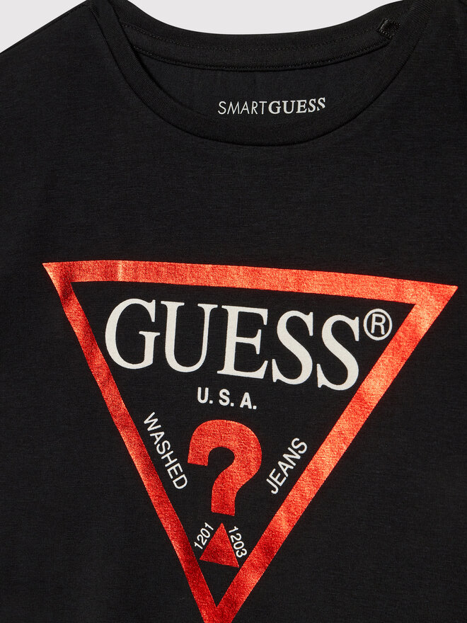 Guess Guess Marškinėliai J81I15 J1311 Juoda Regular Fit