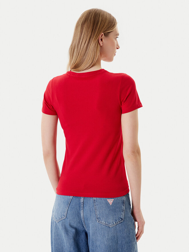 Guess Jeans Guess Jeans Majica W4YI04 J1314 Rdeča Slim Fit