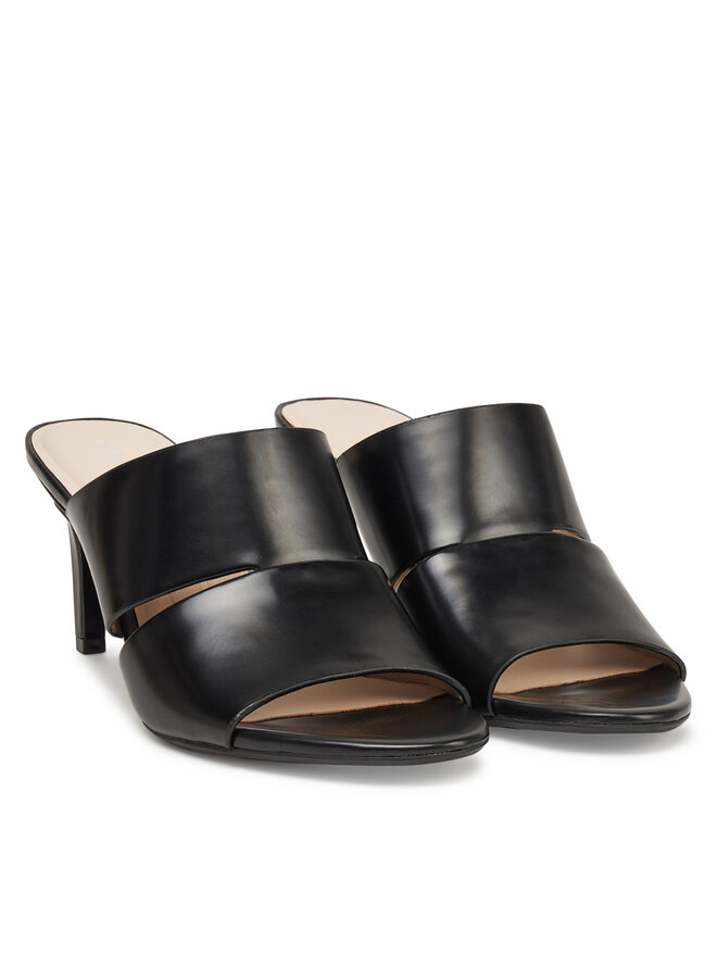Calvin Klein Klapki Calvin Klein Heel Mule 70 - Lth 2 Straps HW0HW02460 Czarny